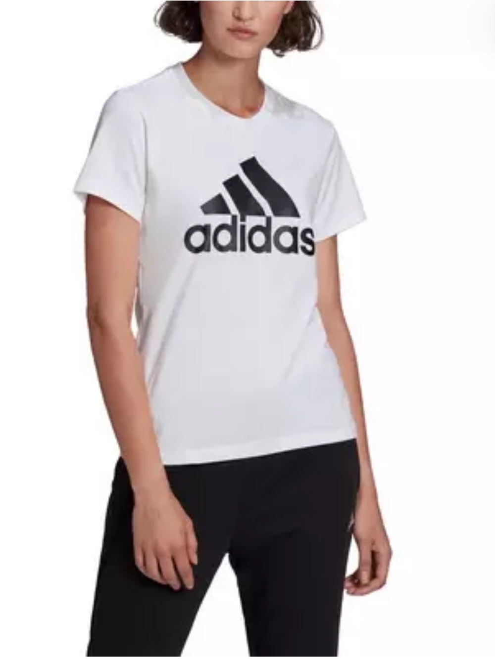 adidas White & Black Women's amplifier tee euc!